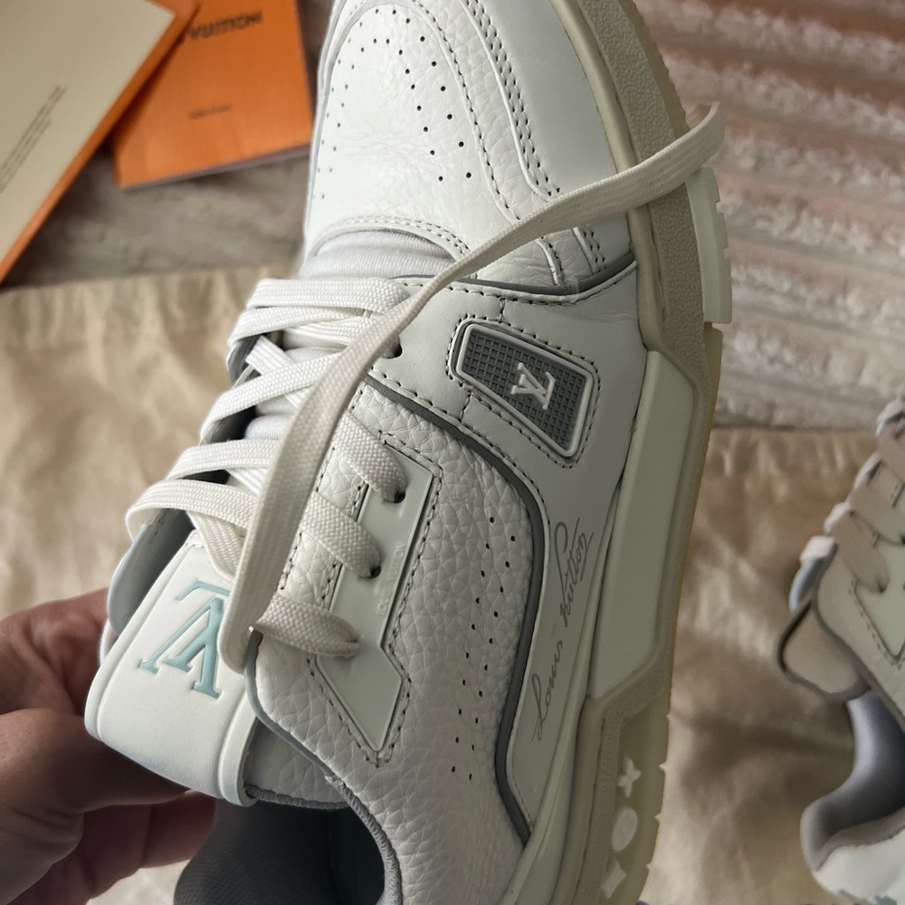 Louis Vuitton White and Orange Sneakers